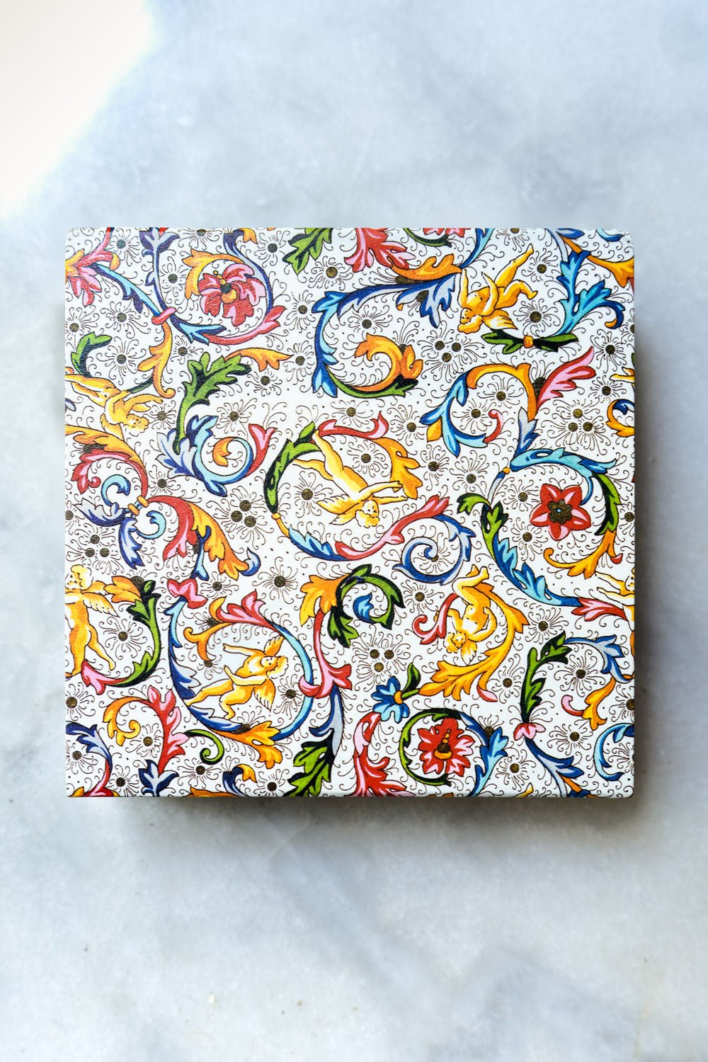 Detalle Caja De Cerillas Con Diseño De Flores Cristina Oria