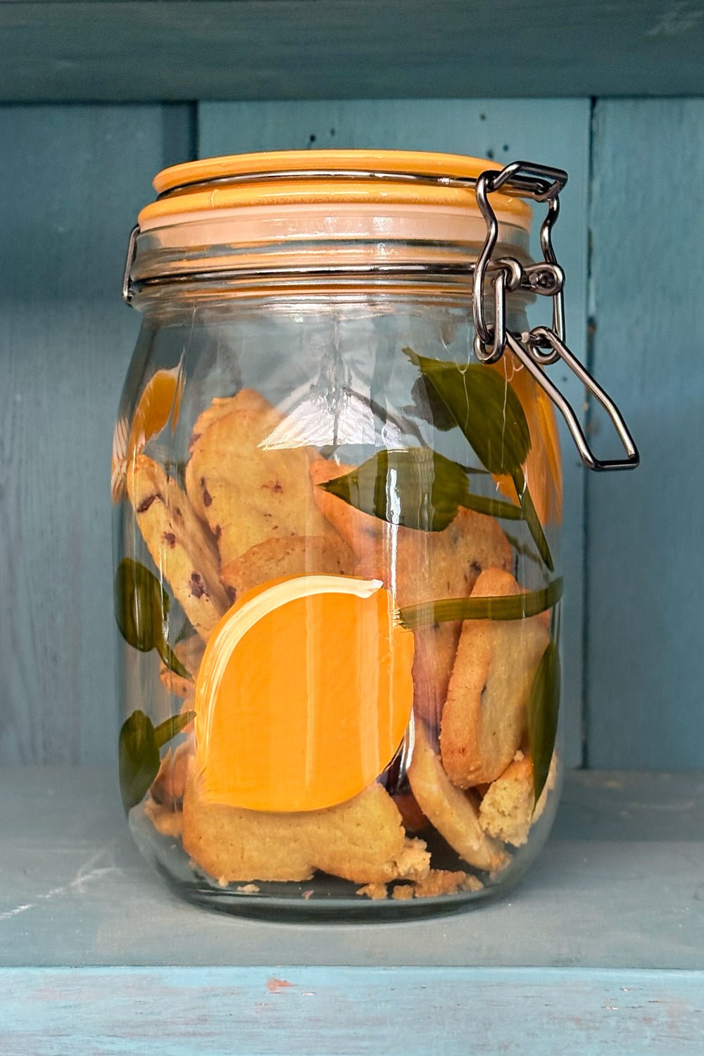 Detalle Mediano Tarro De Cristal Con Tapa Diseño Limones Cristina Oria