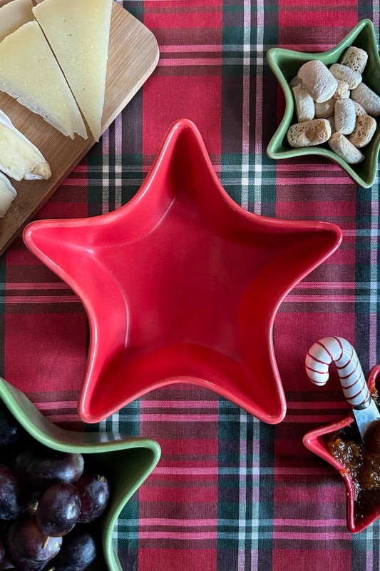 Cuenco De Cerámica Estrella Rojo Cristina Oria
