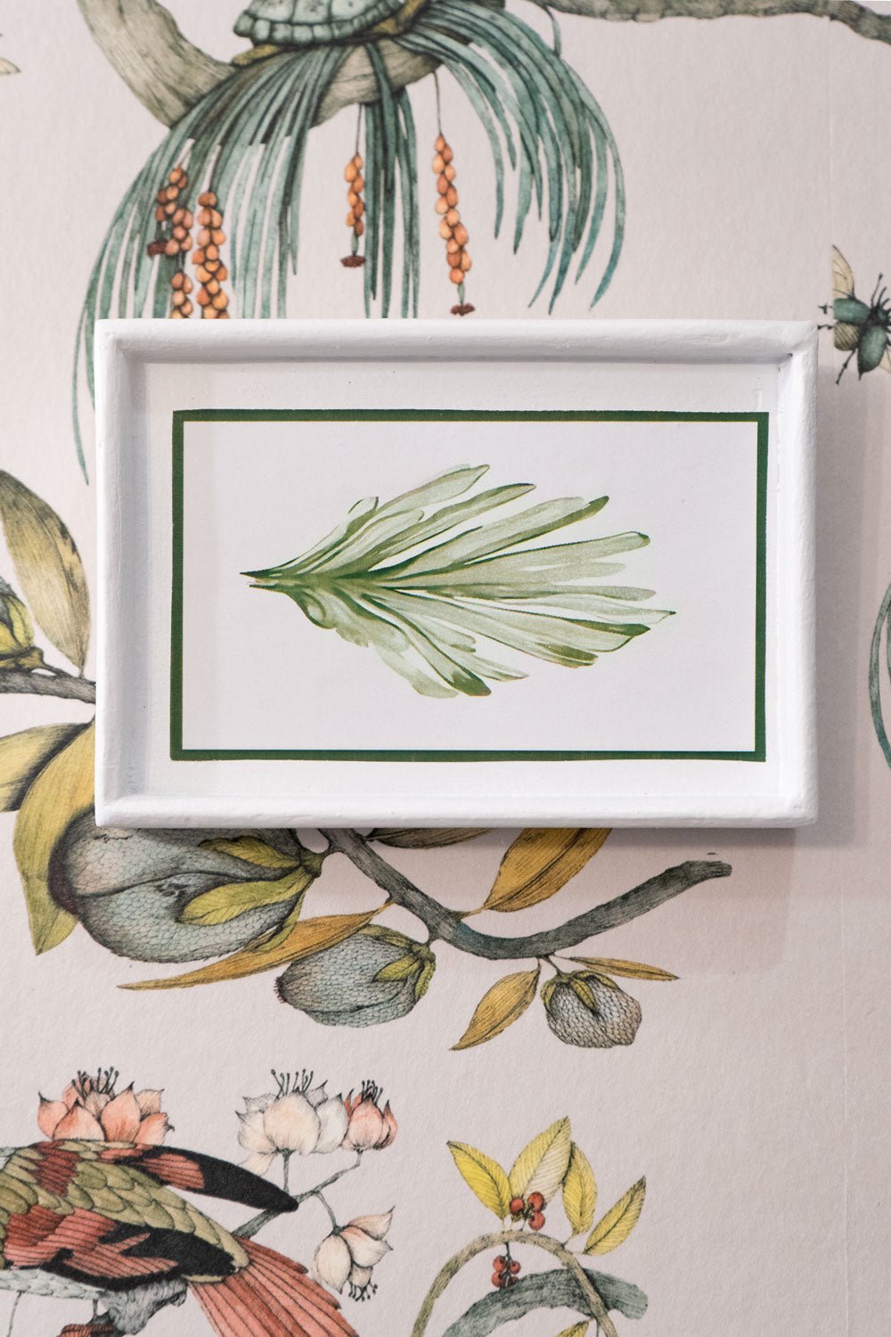 Set 4 Cuadros Con Diseño De Hojas Verdes Tres Cristina Oria