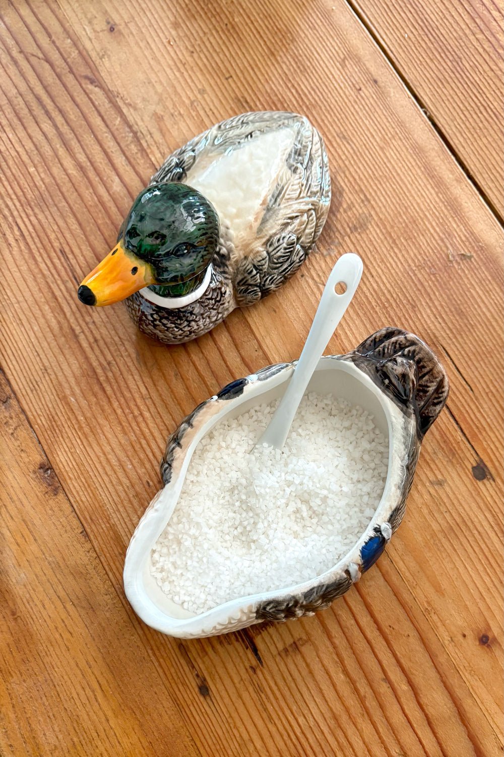 Detalle Recipiente Con Tapa Y Cuchara Diseño Pato Cristina Oria