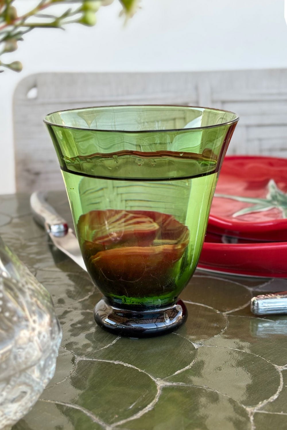 Vaso De Cristal Verde Cristina Oria