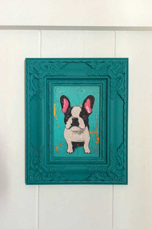 Cuadro Azul Perro Cristina Oria