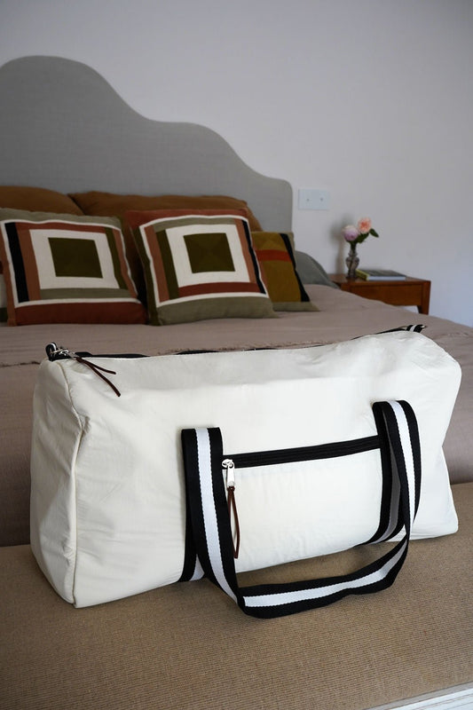 Bolsa De Viaje De Nylon Blanca Cristina Oria