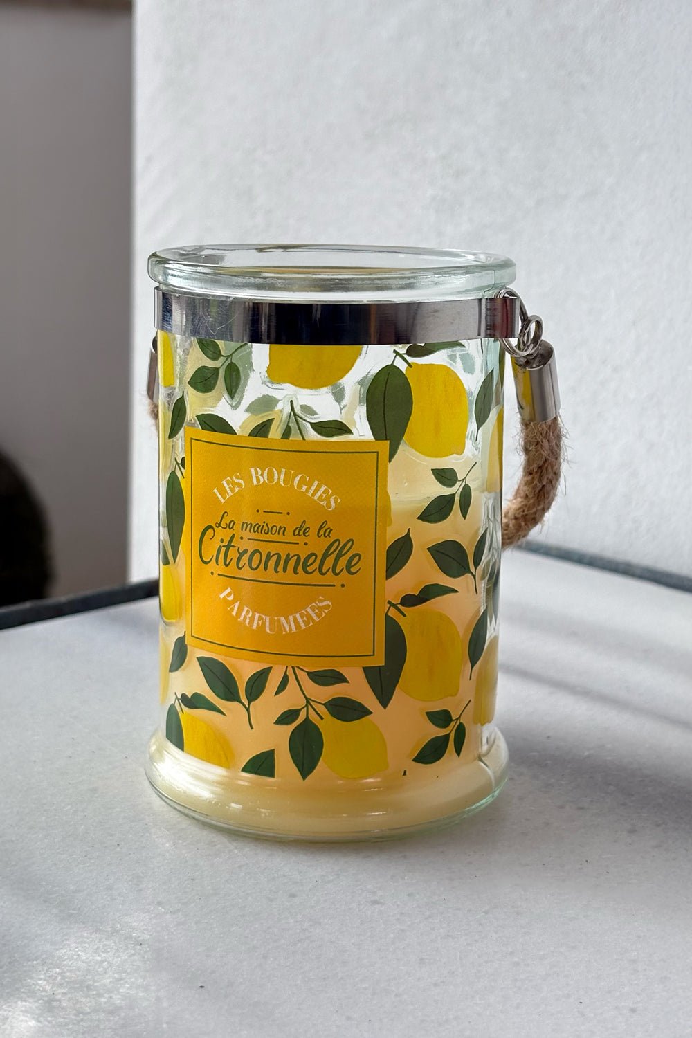 Vela Con Asa De Cuerda Y Aroma A Citronela Hojas Cristina Oria