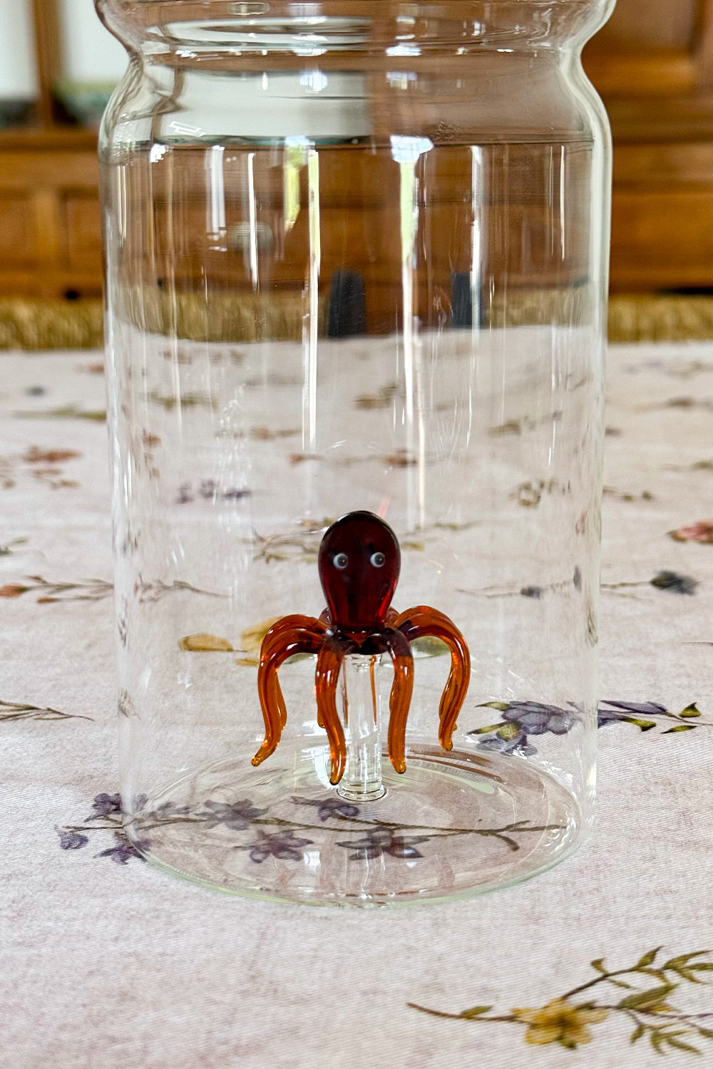 Detalle Botella De Cristal Con Figura Pulpo Cristina Oria