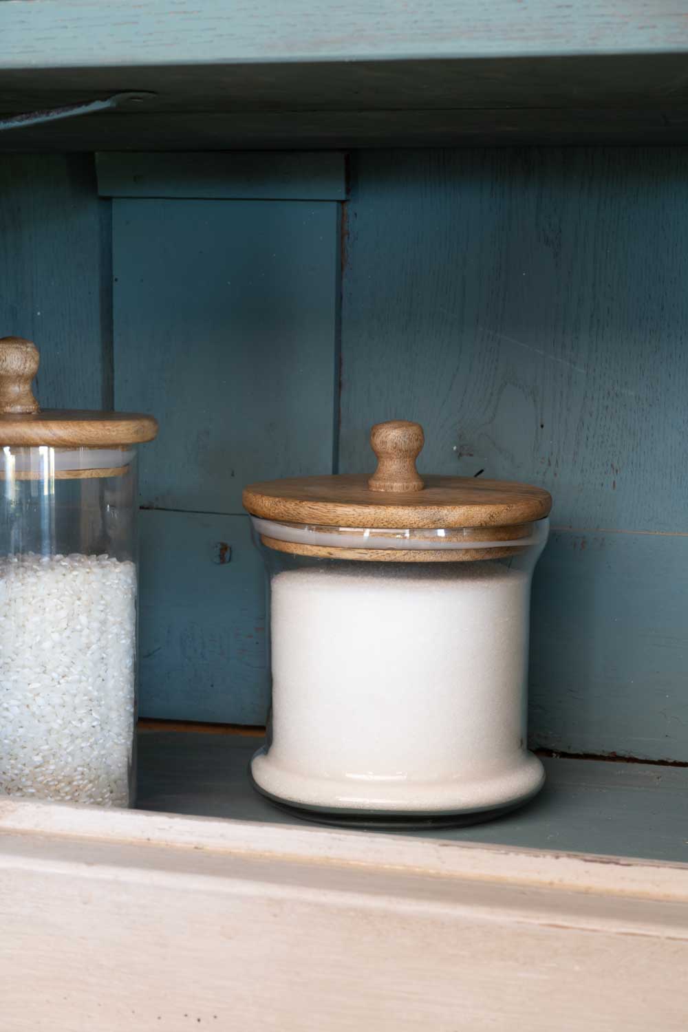 Tarro De Cristal Con Tapa De Madera Ancho - Cristina Oria