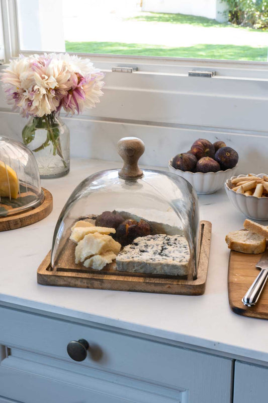 Quesera Cuadrada Con Tapa De Cristal - Cristina Oria