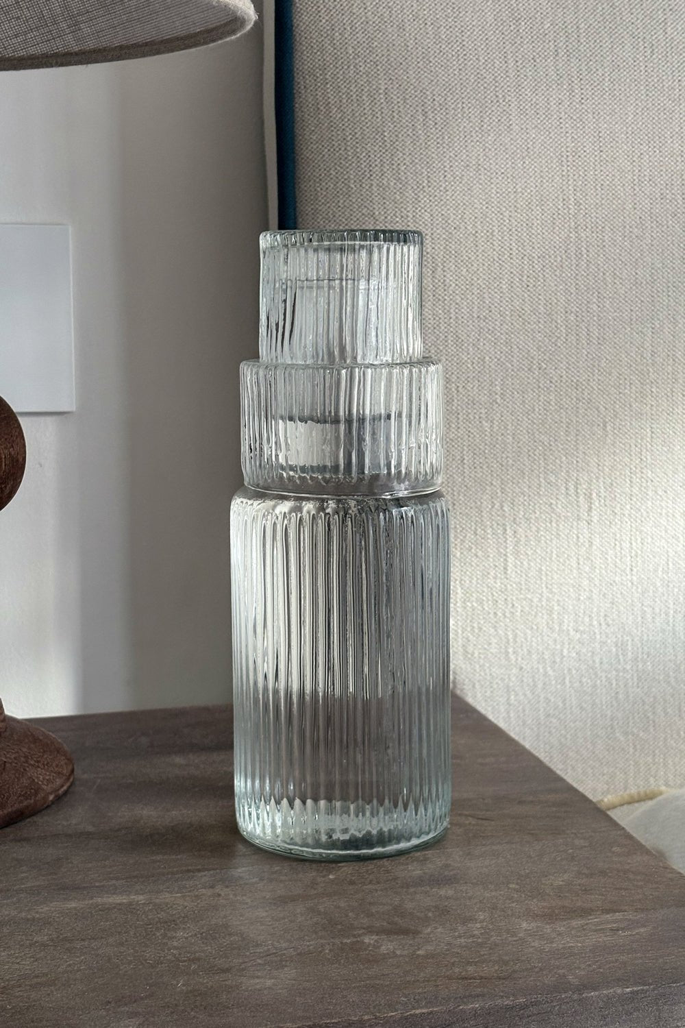 Detalle Set De Jarra Y Vaso De Cristal Tallado Cristina Oria