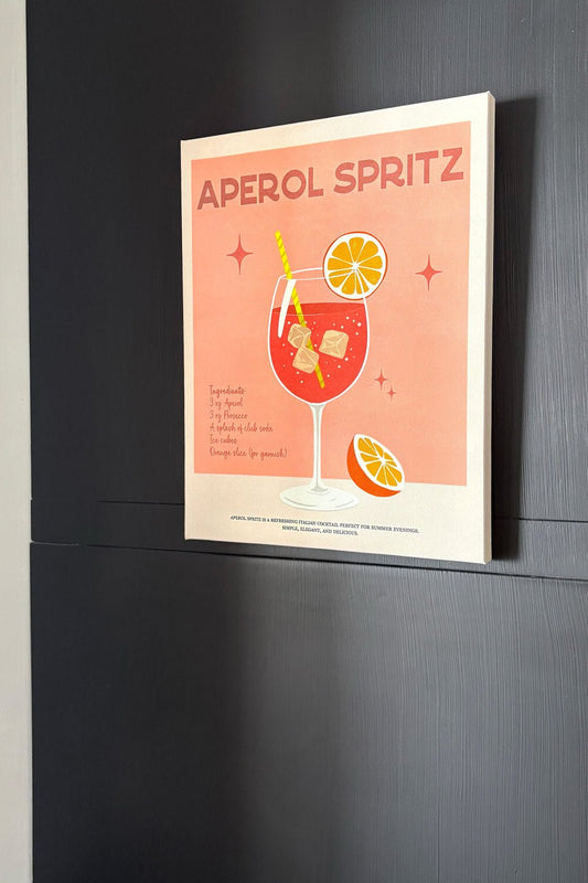 Lienzo Con Diseño Cocktail Aperol Spritz Receta Cristina Oria