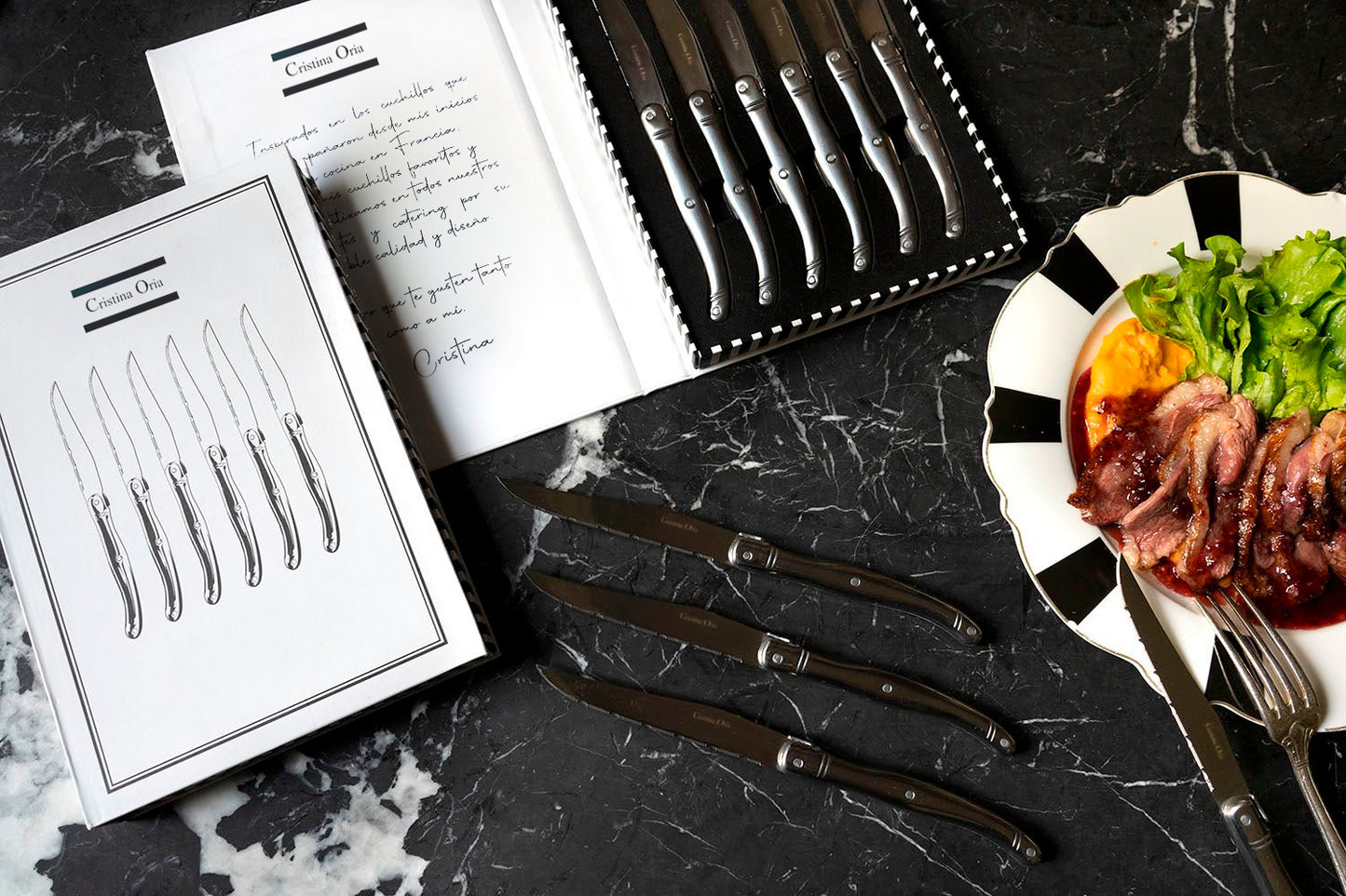 Coffret de 6 couteaux à viande en acier