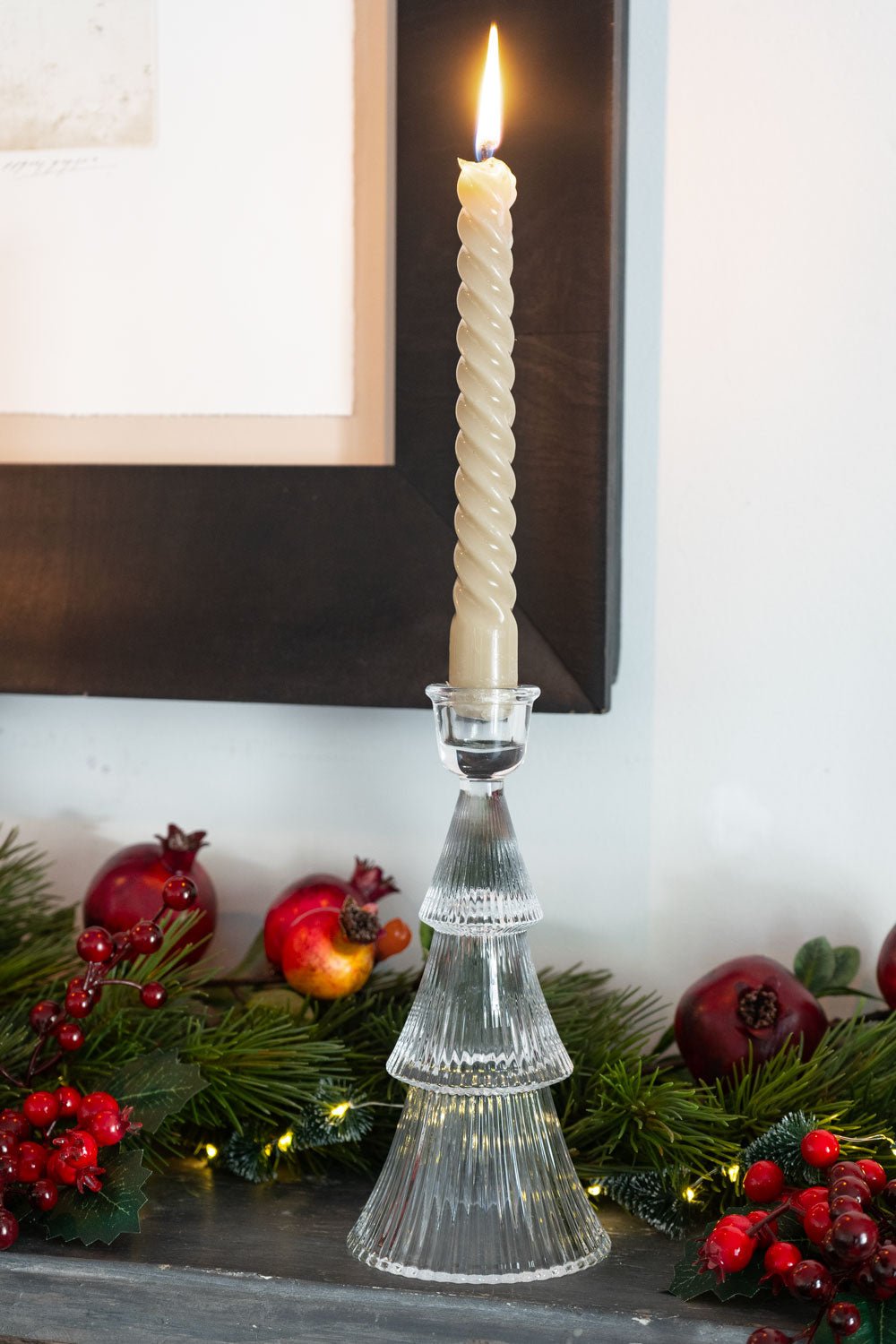 Candelabro Tallado De Cristal Con Diseño De Árbol Transparente Grande Cristina Oria