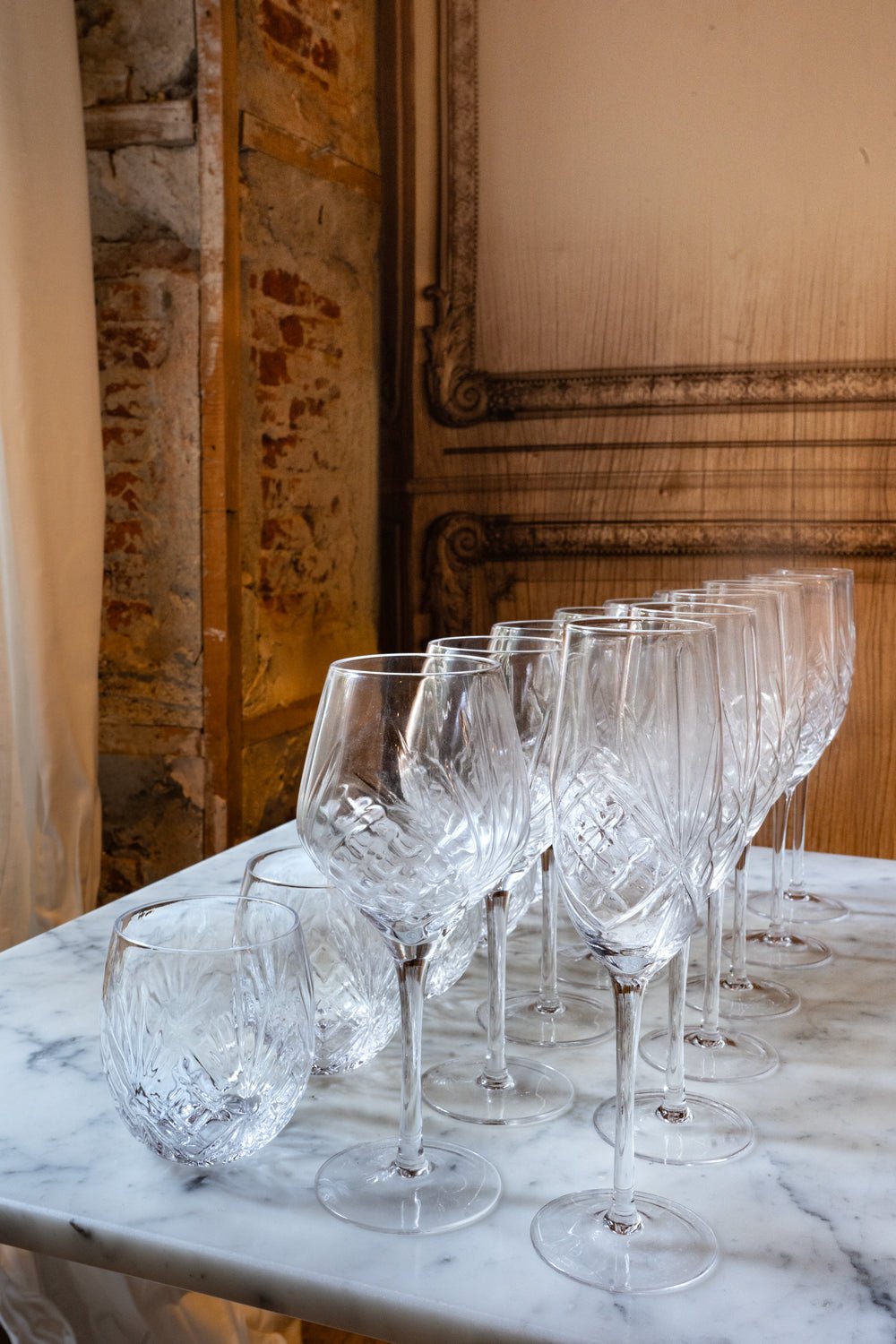 Set 18 Piezas Cristalería Espiga Con Vaso Oval Cristina Oria