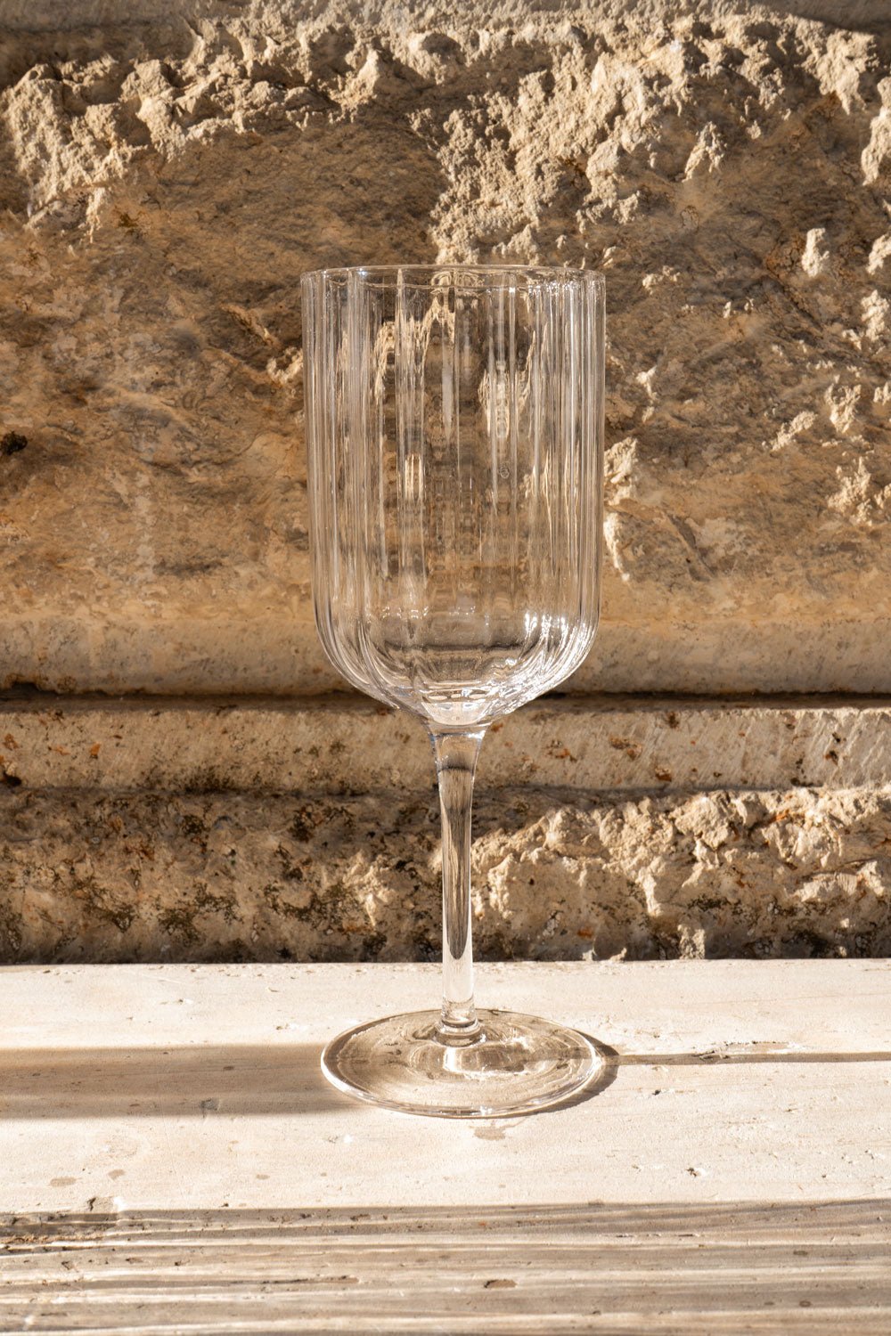 Set di 6 calici da vino in cristallo con onde
