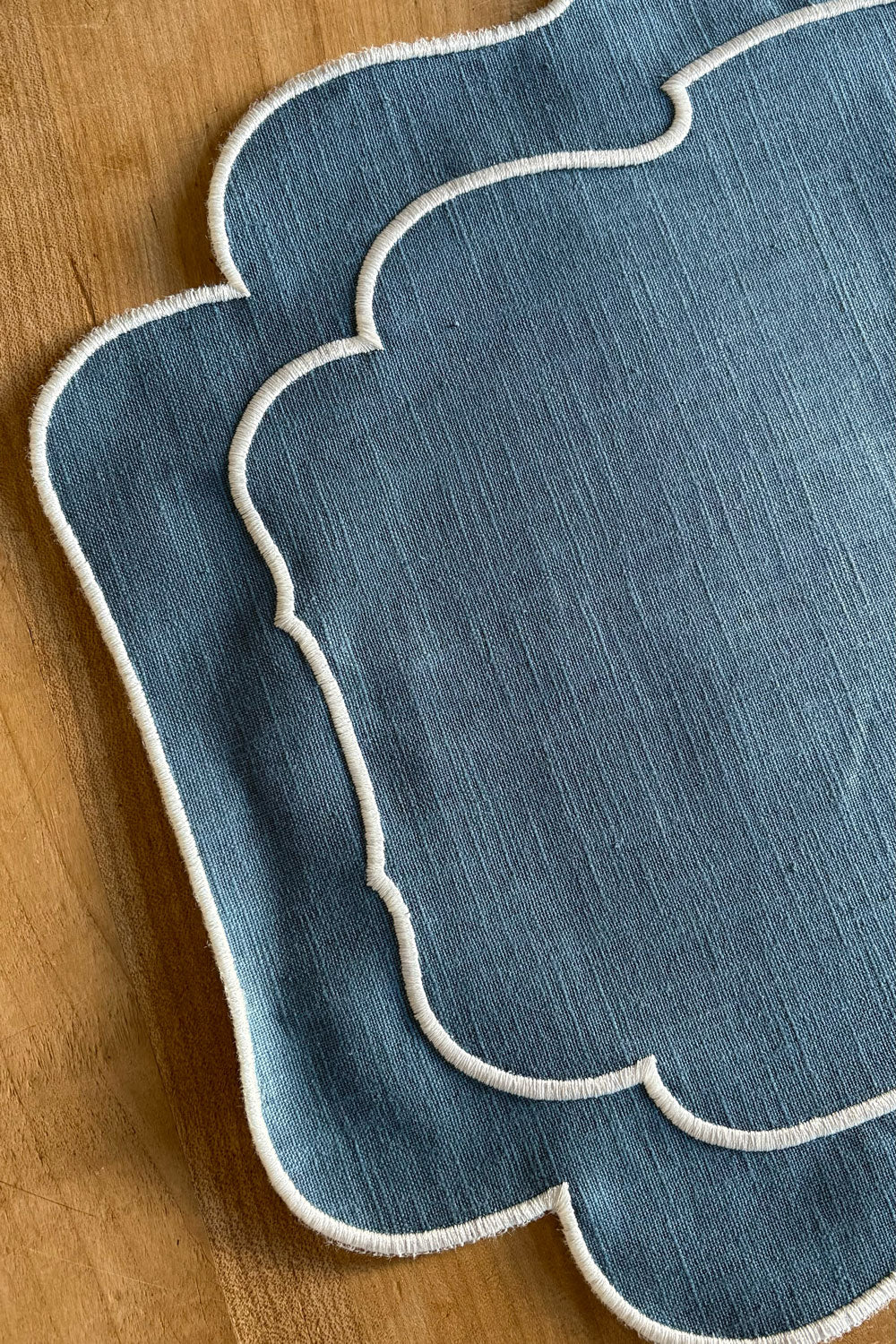 Detalle Individual Revestido Con Diseño De Blonda Azul Cristina Oria