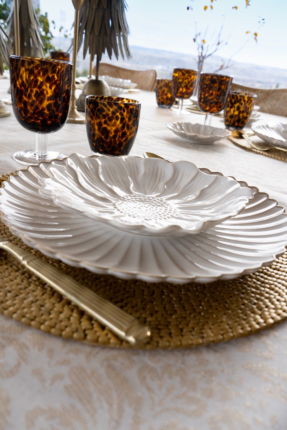Assiette à Dessert avec Design de Blanche Fleur CO