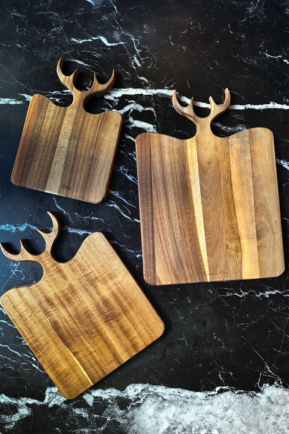 Tablas De Madera Con Diseño De Cuernos De Ciervo Cristina Oria