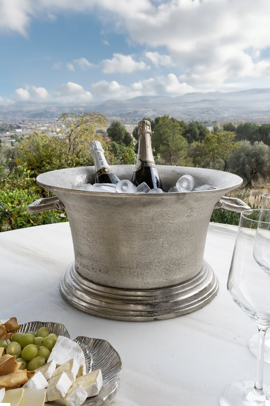 Champanera Plateada Con Asas