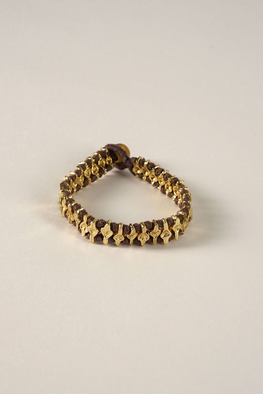 Pulsera Dorada y Marrón Ajustable Cristina Oria
