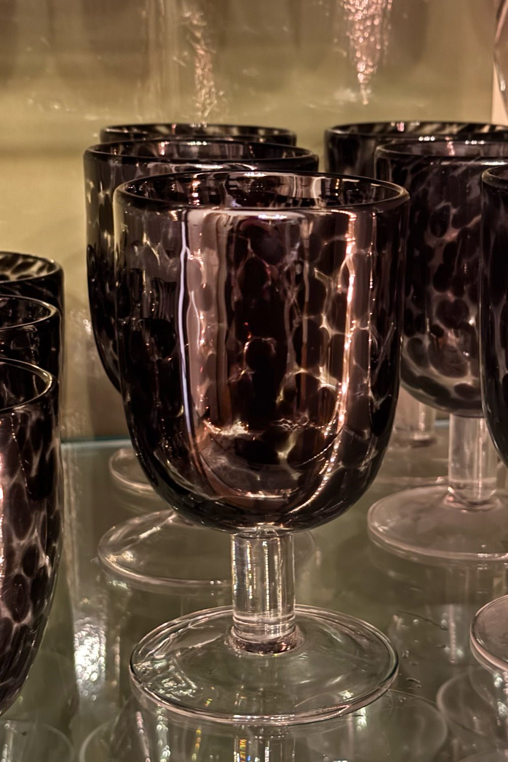 Copa De Cristal Con Diseño Moteado Negro Cristina Oria