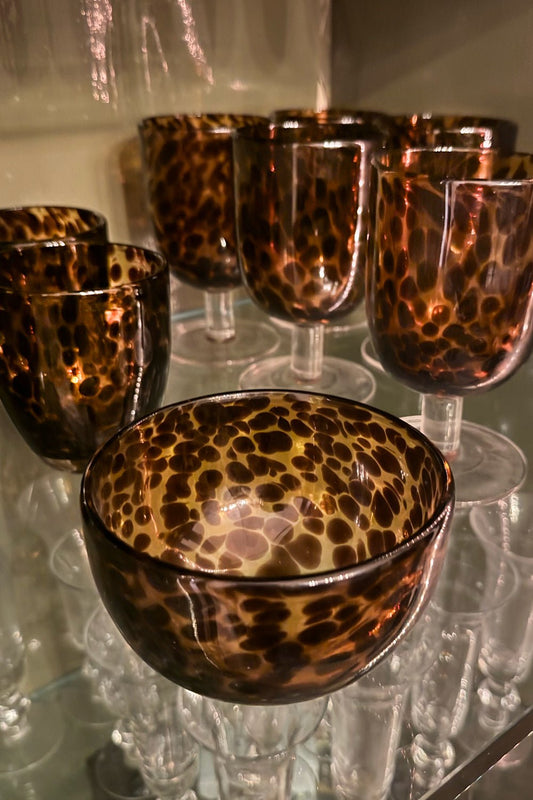 Cuenco De Cristal Con Diseño Moteado Ámbar Cristina Oria