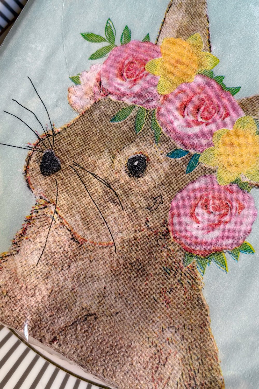 Servilletas Conejo Con Corona De Flores Grandes