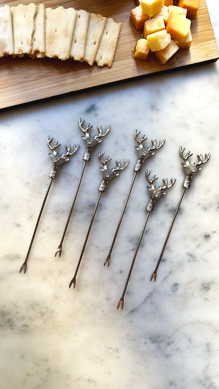 Set De 6 Tenedores Especiales Aperitivo Con Diseño De Ciervo Cristina Oria