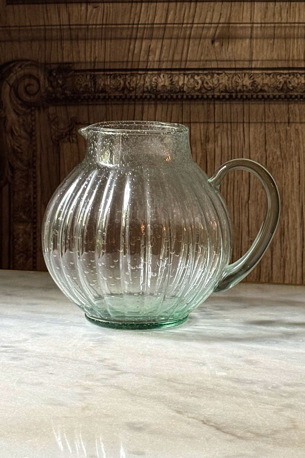 Carafe En Verre À Bulles Et Design Rayé