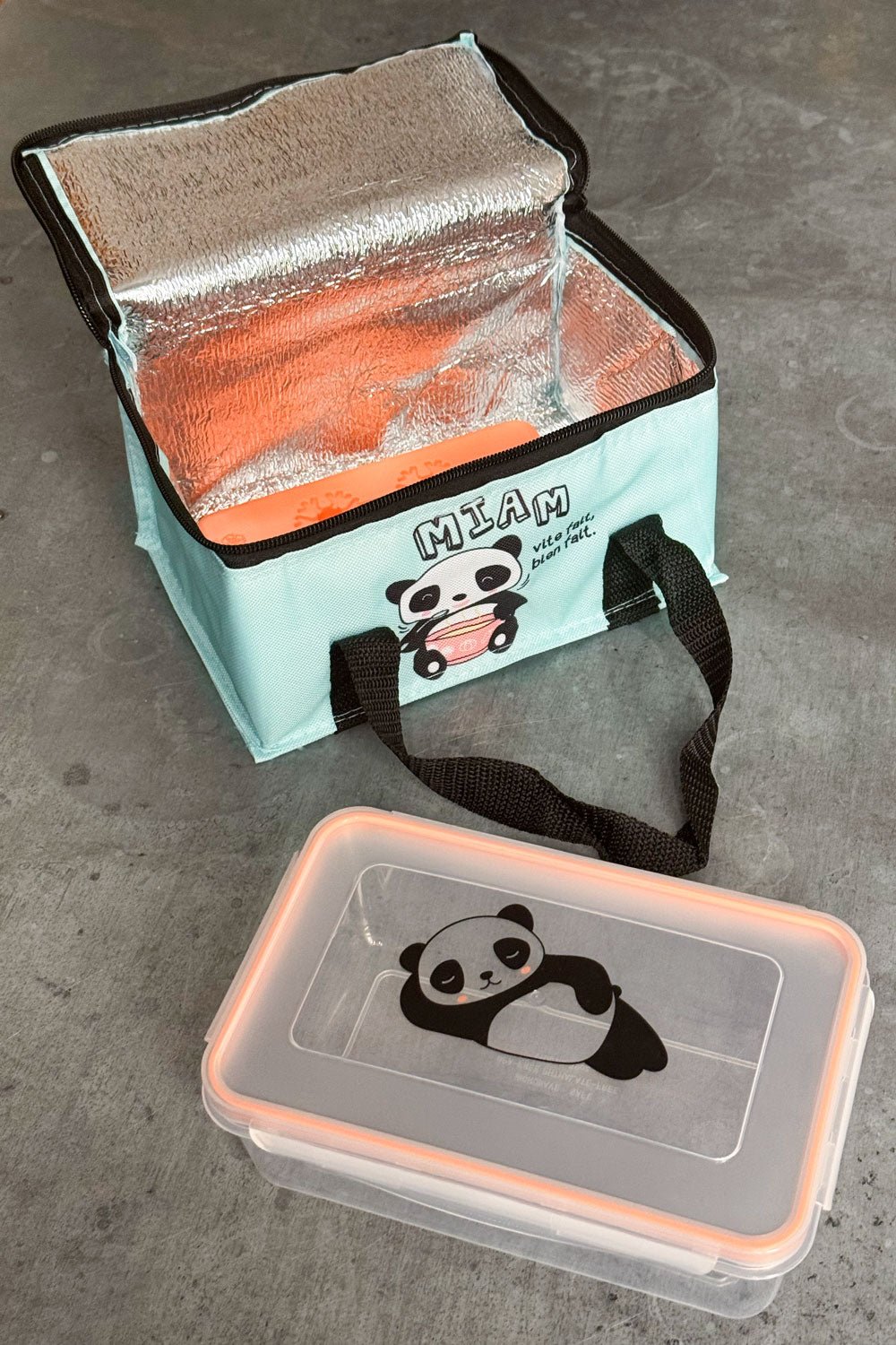Detalle Bolsa Térmica Con Fiambrera Kawaii Azul Cristina Oria