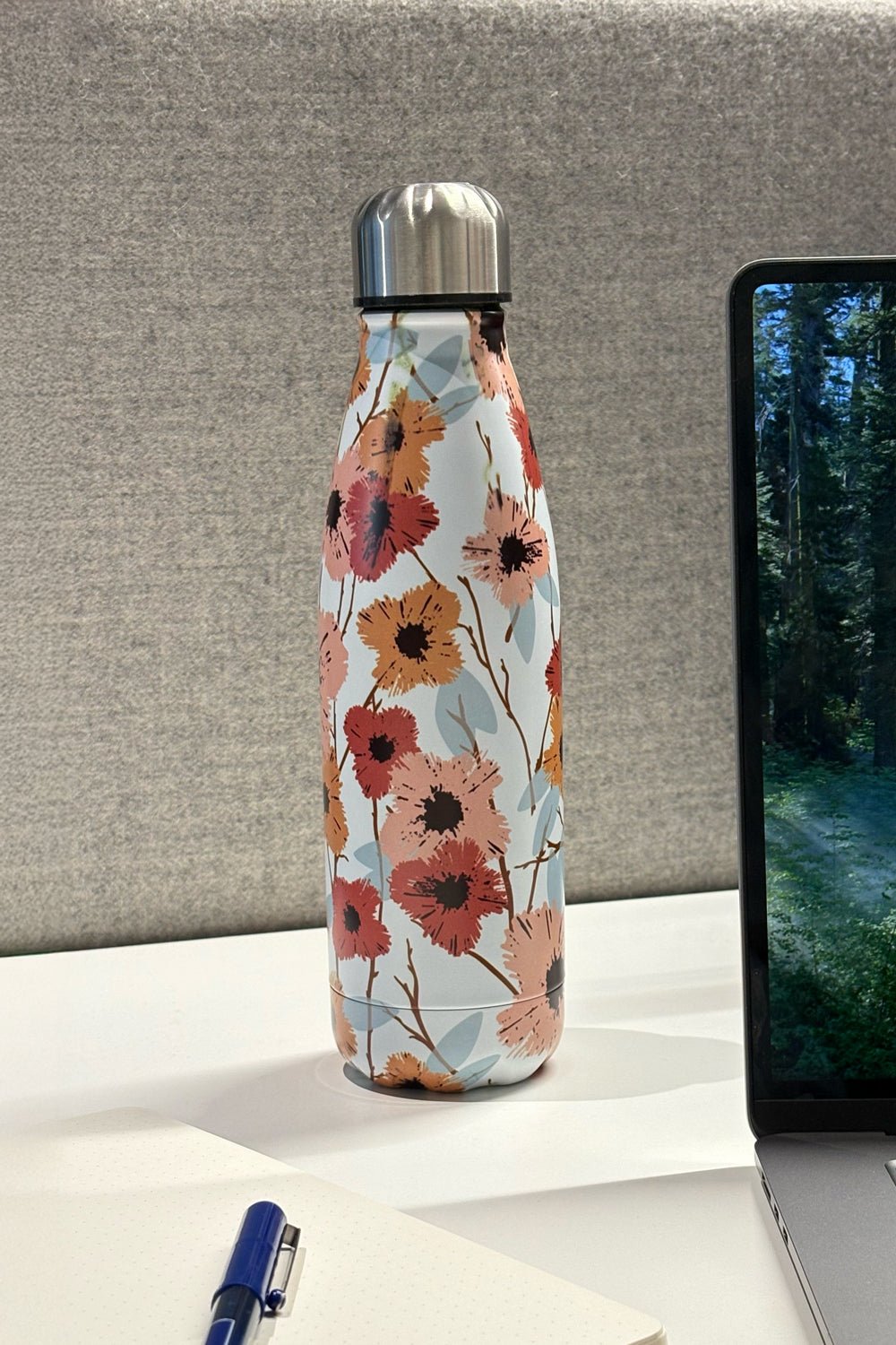 Botella Térmica Diseño Primaveral Blanca Cristina Oria