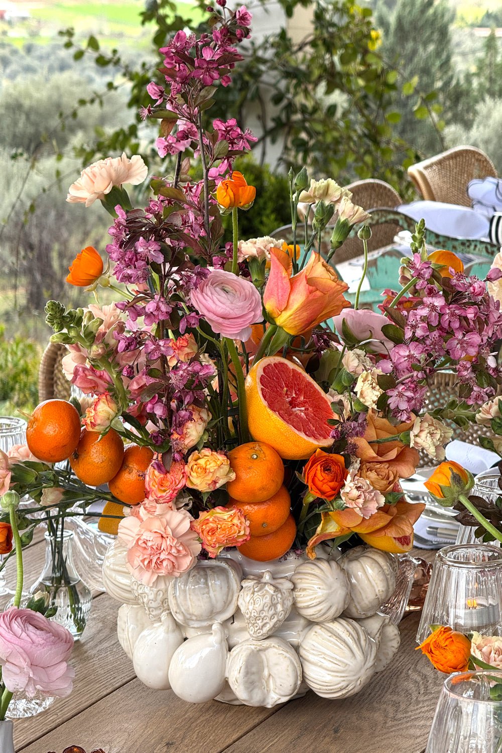 Jarrón Diseño Frutas Blanco Cristina Oria