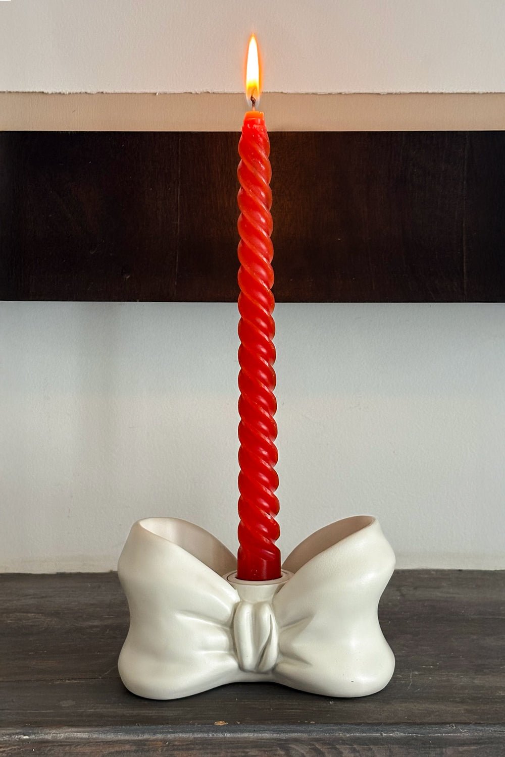 Portavelas De Porcelana Blanco Diseño Lazo Cristina Oria
