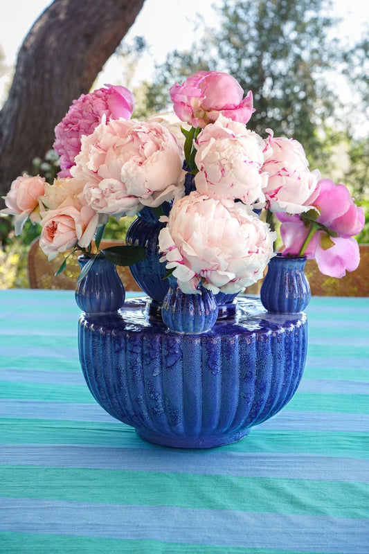 Centro De Mesa Con Diseño De Bulbos Azul Cristina Oria