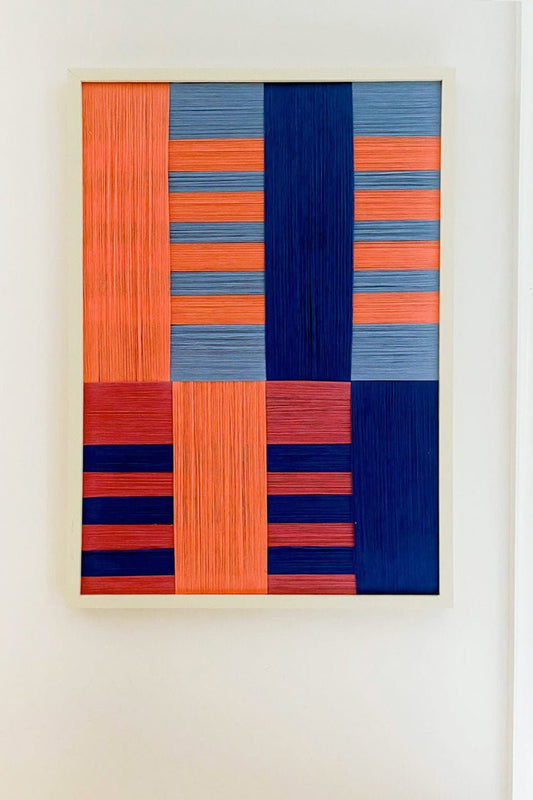 Cuadro De Diseño Trenzado Con Cuerdas En Tonos Azules