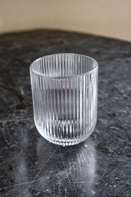 Vaso De Cristal Tallado Transparente Cristina Oria