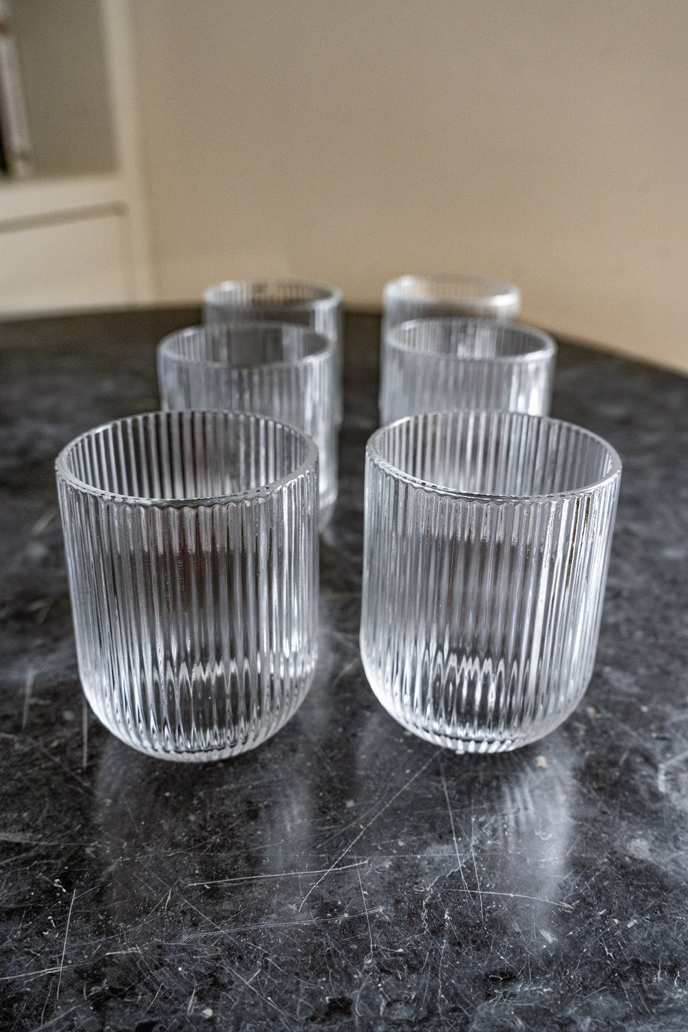Set De 6 Vasos De Cristal Tallados Transparentes Cristina Oria