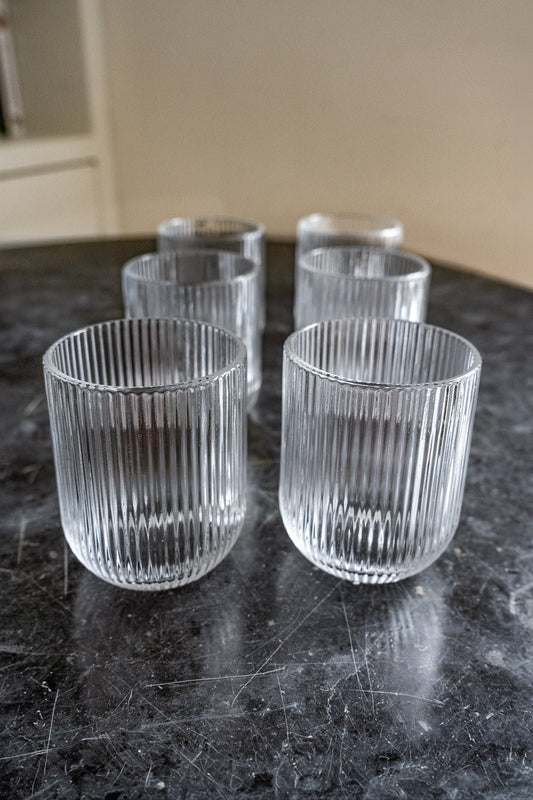 Set De 6 Vasos De Cristal Tallados Transparentes Cristina Oria