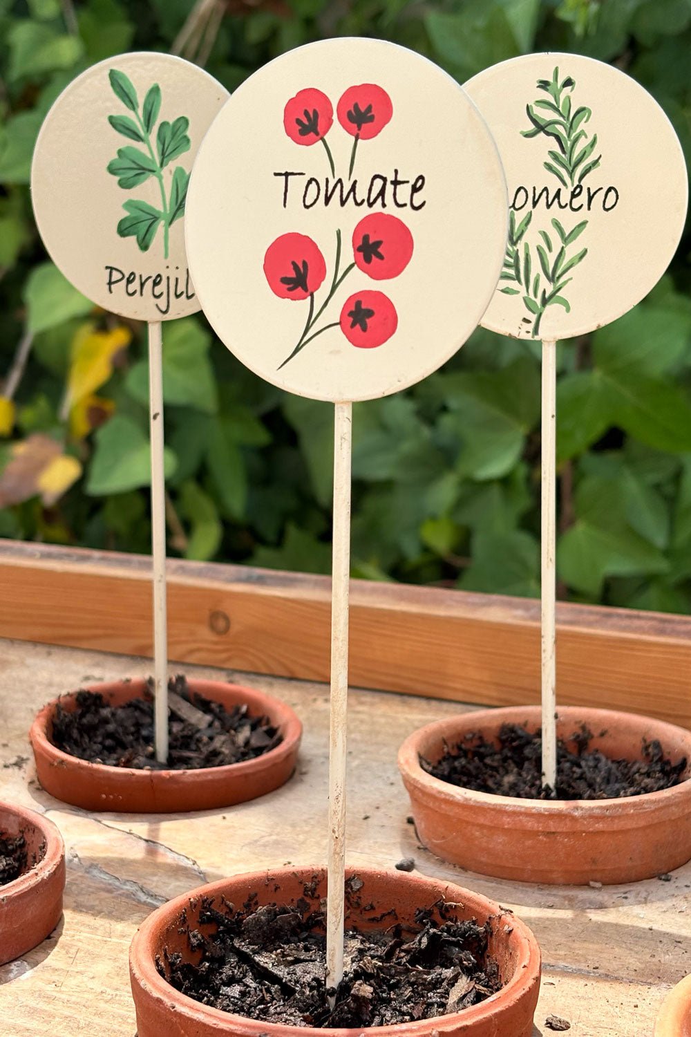 Pflanzenschild für Tomaten im Garten