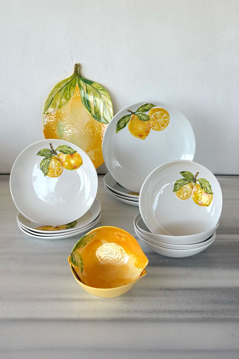 Vajilla Completa Melamina Limones 4 Personas Cristina Oria
