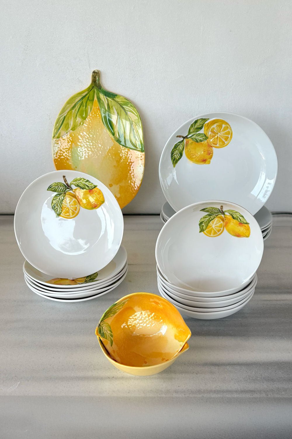 Vajilla Completa Melamina Limones 6 Personas Cristina Oria