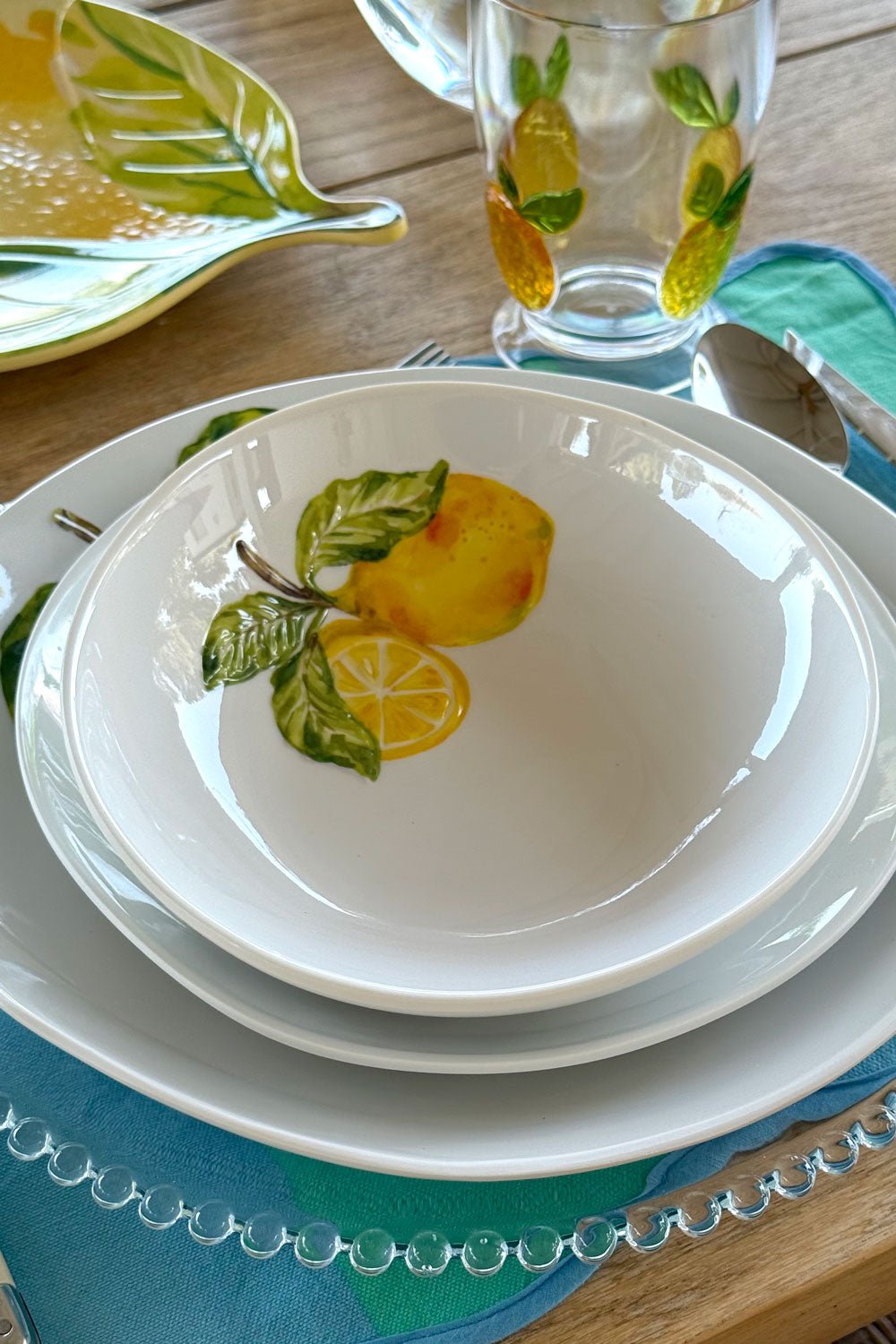 Plato Hondo De Melamina Limones Cristina Oria