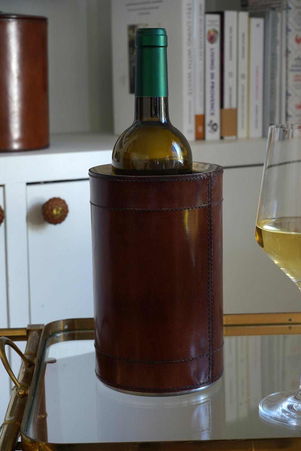 Enfriador De Botellas De Cuero Cristina Oria