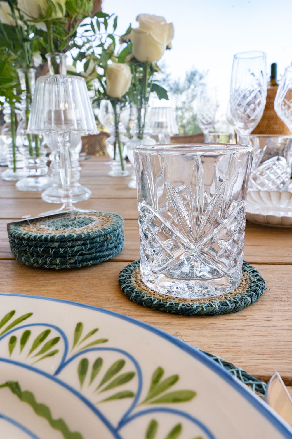 Set 6 posavasos de Seagrass Beige y Azul Cristina Oria