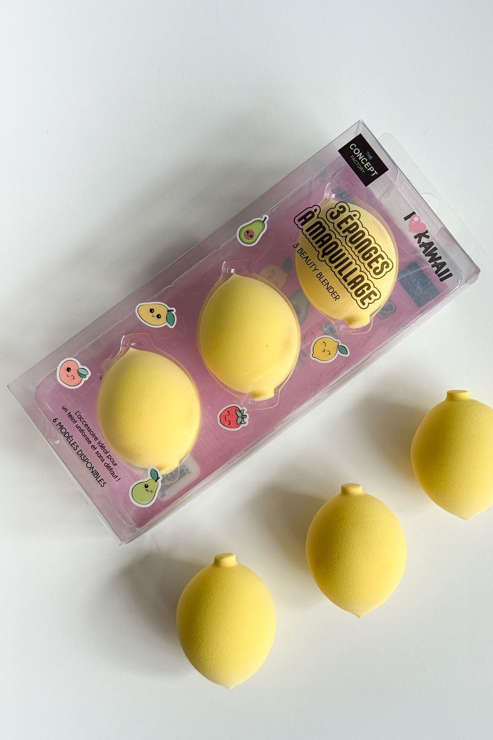 Juego De 3 Esponjas De Maquillaje Kawaii Limón Cristina Oria