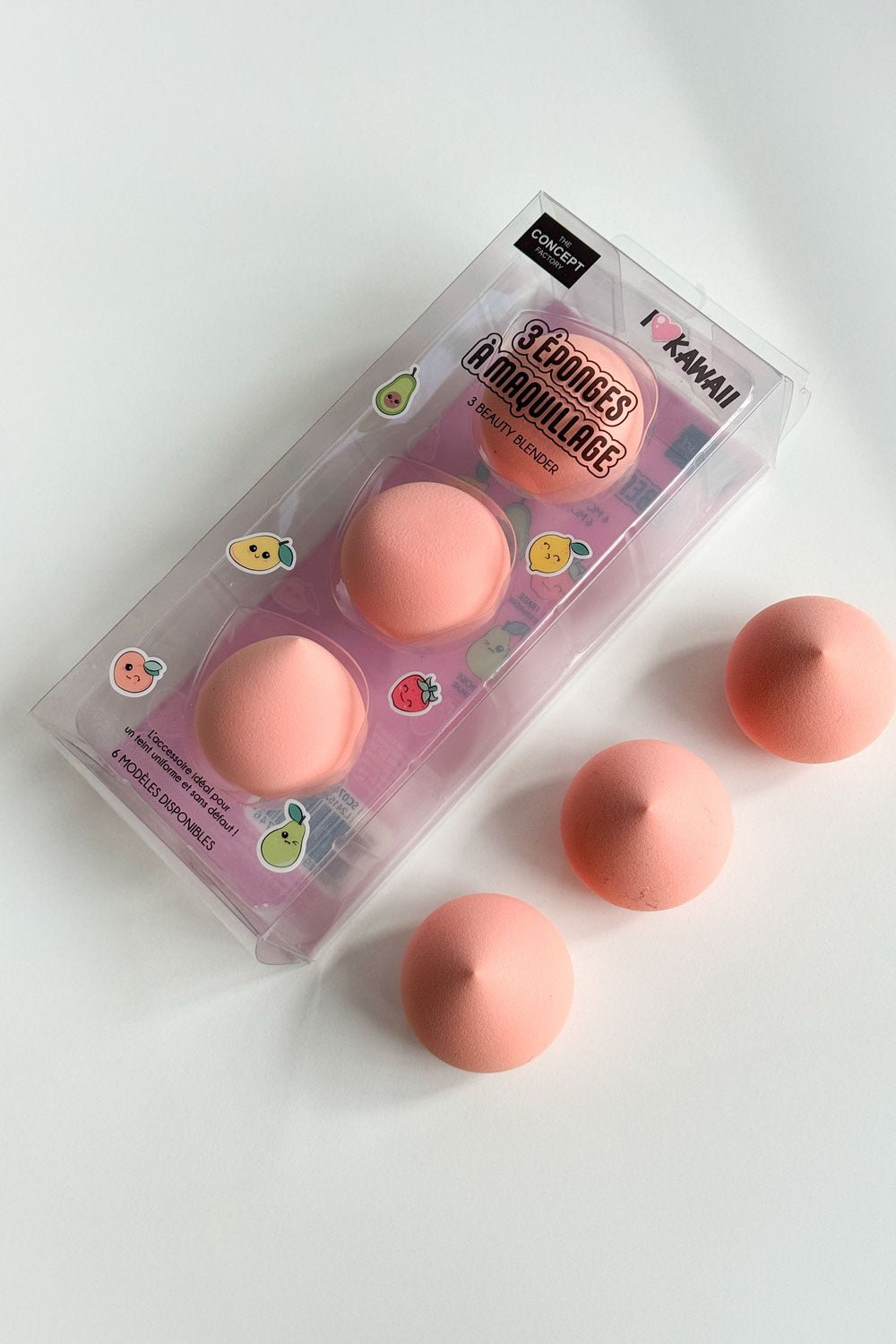 Juego De 3 Esponjas De Maquillaje Kawaii Melocotón Cristina Oria