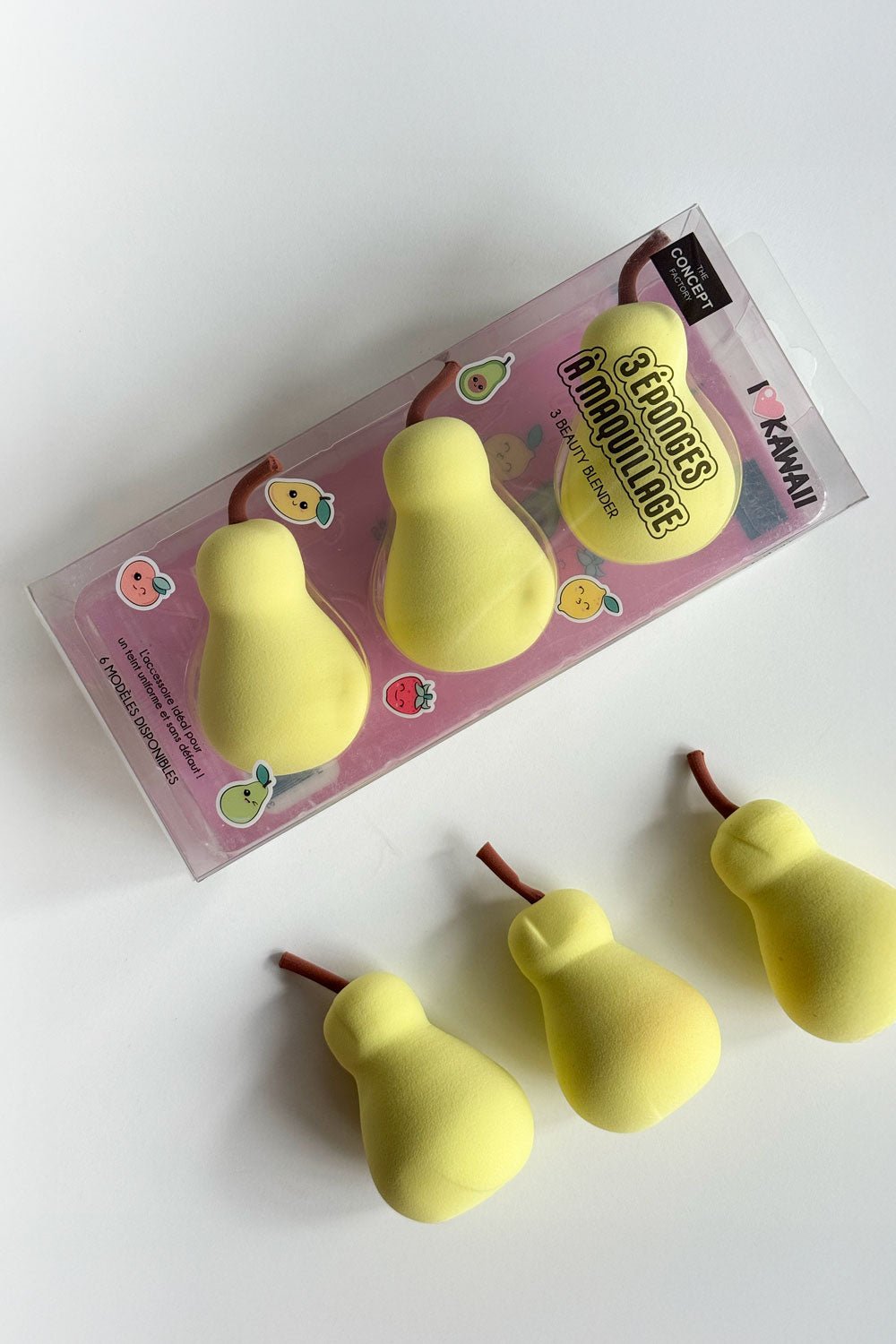 Juego De 3 Esponjas De Maquillaje Kawaii Pera Cristina Oria