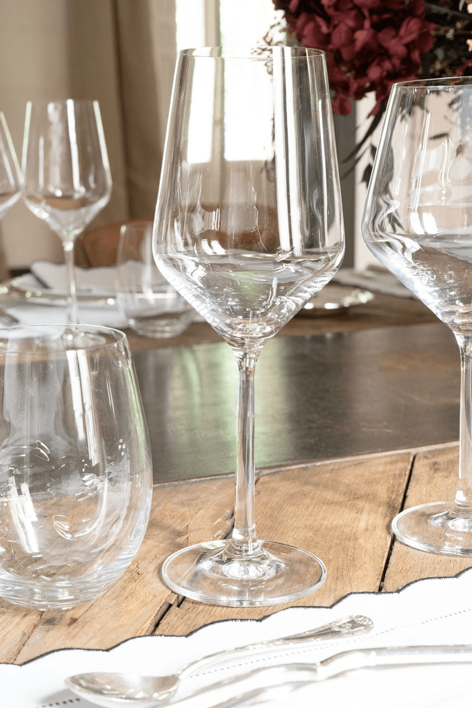 Detalle Set 6 Copas Vino Alargadas Cristalería Sommelier Cristina Oria