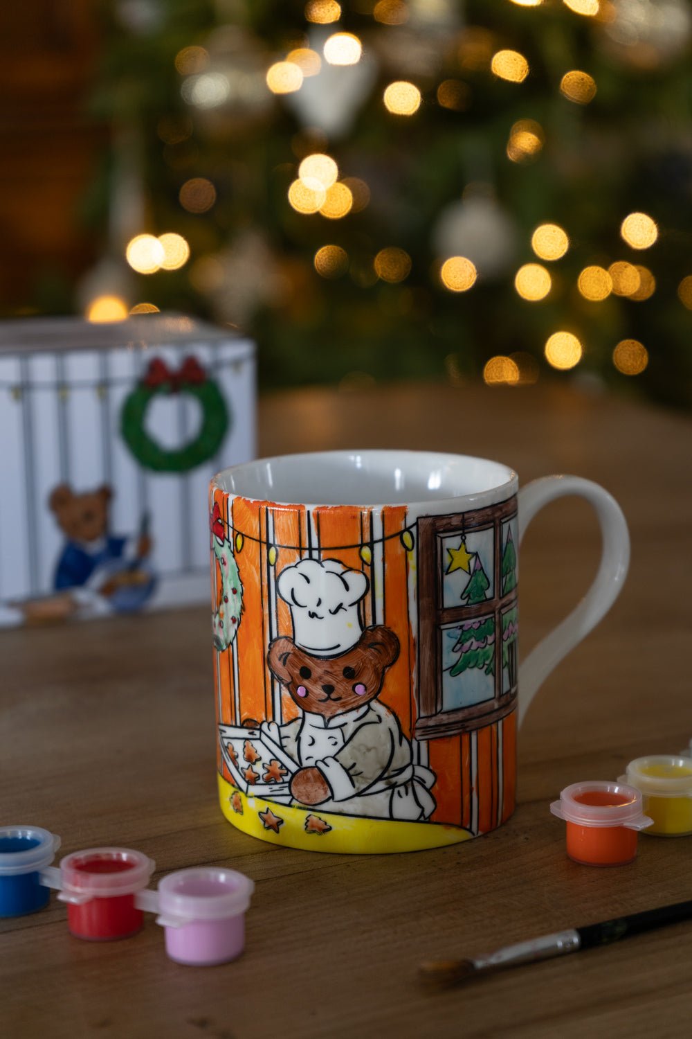 Mug Coloreable Con Diseño De Osos Especial Navidad Cristina Oria