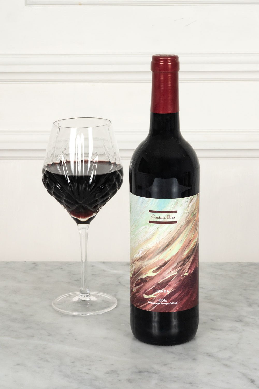 Detalle Vino Tinto Senda Crianza 2021 Cristina Oria