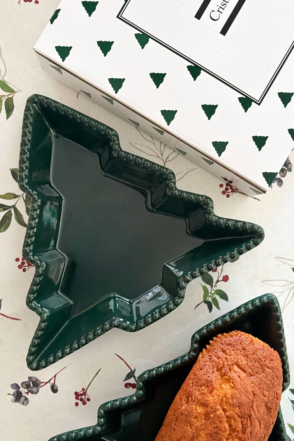 Detalle Caja Bandeja Con Diseño De Árbol Verde Cristina Oria